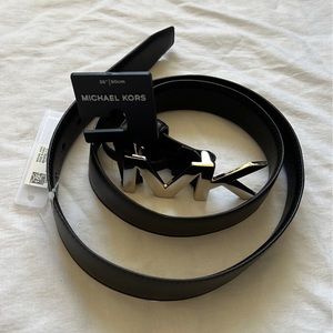 Brand New Michael Kors Men's Belt Silver Tone Buckle Black Sz 36”